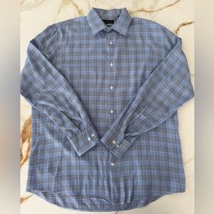 The Men's Store Blue Plaid Button Down Shirt